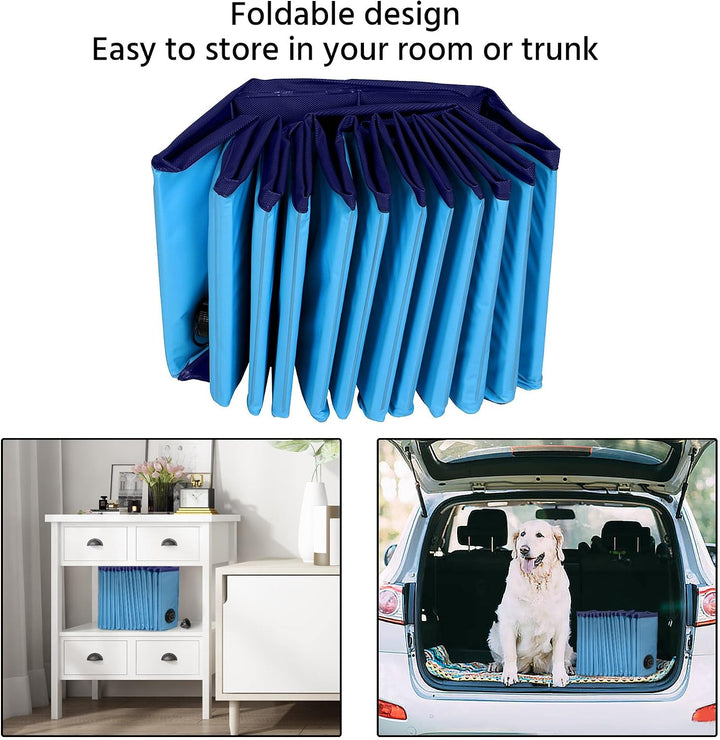 Yaheetech Hundepool faltbar, Planschbecken für Hunde 100 x 30 cm, Anti-Rutsch-Platten, Schnelle Entw