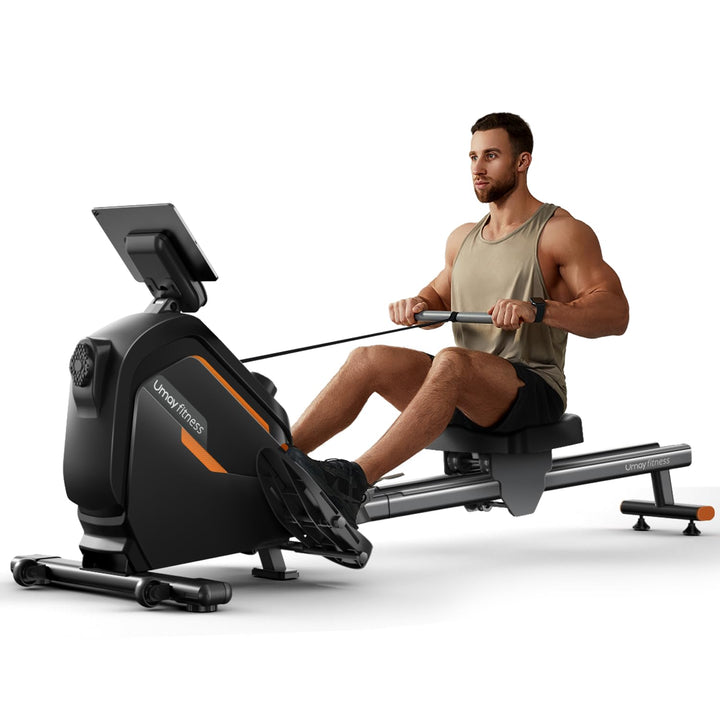 UMAY Rudergerät für Zuhause,mit Verlängertem Gleitprofil, 16-stufig Verstellbarem Magnetwiderstand,