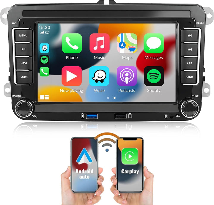 [2+64G] CAMECHO Android 13 Autoradio für VW Golf 5 Golf 6 Skoda Polo Passat Tiguan Touran mit Carpla