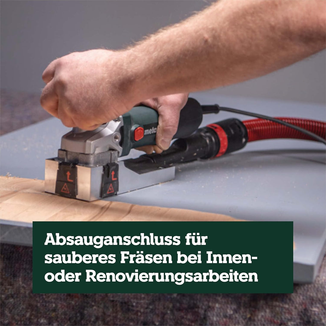 Metabo Lackfräse LF 850 S, zum Bearbeiten von unbehandeltem Holz, mit Metabox, Stufenlose Einstellun