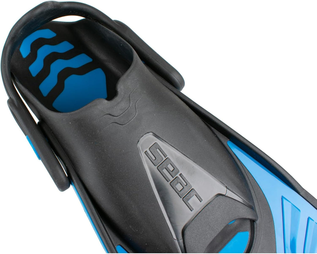 SEAC Vela Oh Kurze Flossen zum Schnorcheln und Schwimmen im Schwimmbad mit verstellbarem Riemen L-XL