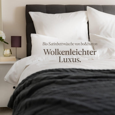 bo&button® Luxus Mako Satin Bettwäsche Set, 100% Bio Baumwolle (Long Staple 300), ALLE GRÖssEN, seid