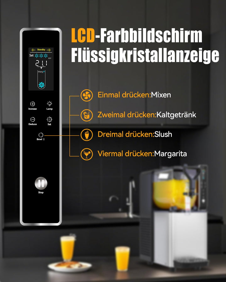GSE 3L Slush Maschine für Geschäft oder Zuhause, Pro Smoothies& Frozen Drinks Küchengerät Slushy Eis