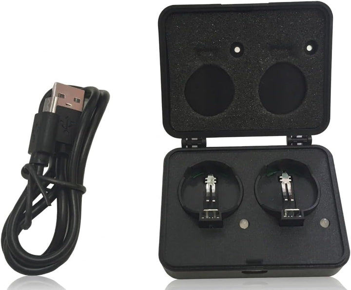Girafus Knopfzellen Ladegerät für LIR-2032/2016 / 2025 Akkus USB Batterieladegerät Inklusive 4X LiR2