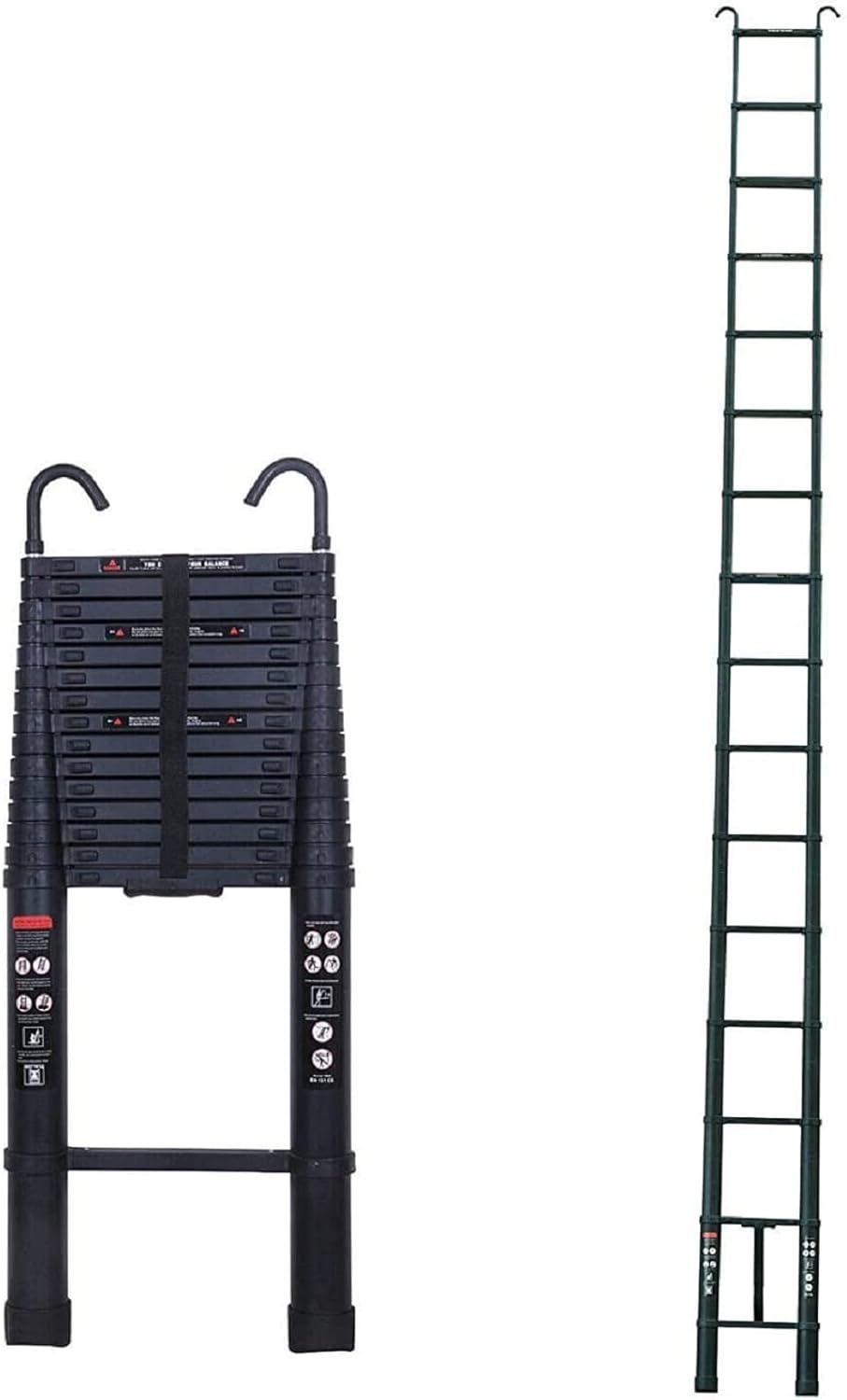 6,2 m/20,35 ft Teleskopleiter, ausziehbare Mehrzweckleiter, aus Aluminium, zusammenklappbar, tragbar