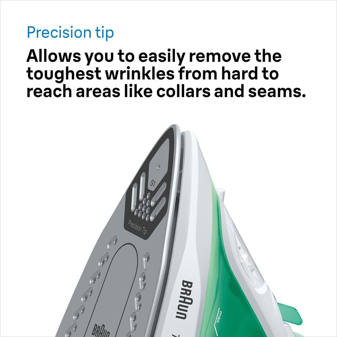 Braun TexStyle 1 Dampfbügeleisen SI 1040GR - Bügeleisen mit SuperCeramic Bügelsohle, Vertikaldampf,