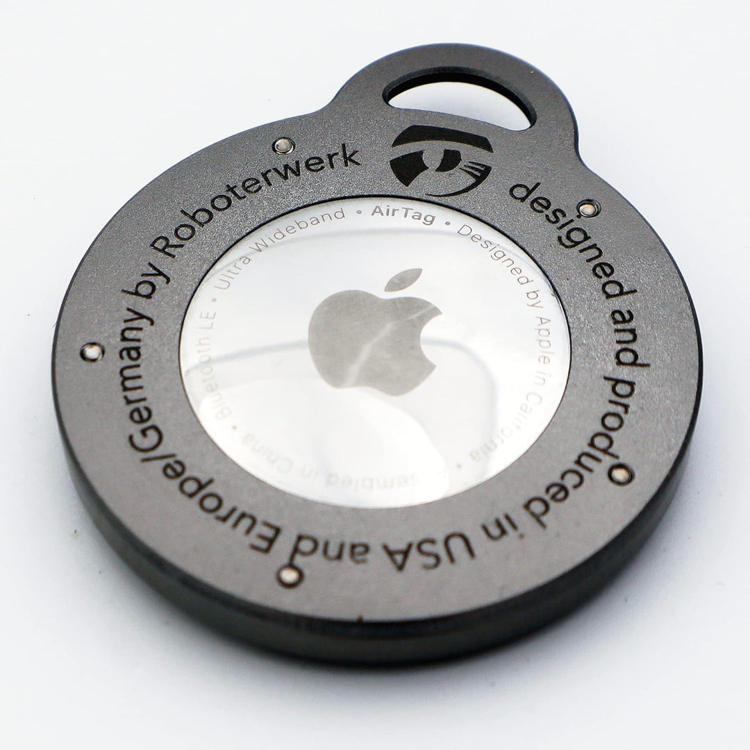 ROBOTERWERK Apple Airtag Schlüsselanhänger | bombenfester Halt | edle Hülle aus eloxiertem Aluminium