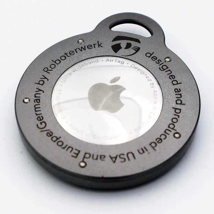 ROBOTERWERK Apple Airtag Schlüsselanhänger | bombenfester Halt | edle Hülle aus eloxiertem Aluminium