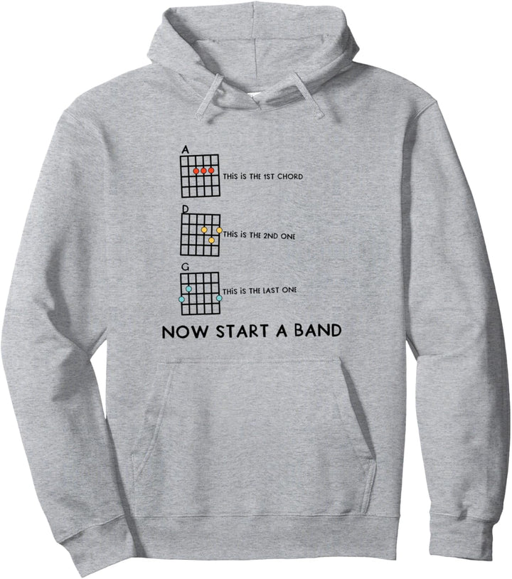 Lustige Gitarre Jetzt eine Band starten Vintage-Musik-Gesche Pullover Hoodie