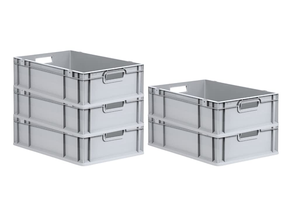 PROREGAL SuperSparSet 5x Eurobox NextGen Grip | HxBxT 17x40x60cm | 34 Liter | Griffe offen | Glatter