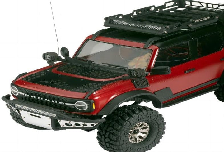 R/C Scale Accessories : Metal Roof Luggage Rack with LED Lights for Traxxas 1:18 TRX4M Ford Bronco C