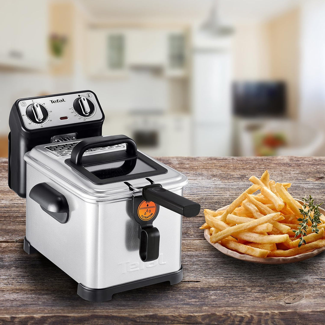 Tefal fr5171 nur freistehend Fritteuse Fritteuse, 1,3 kg, Metall, 4 l, Single, Edelstahl)