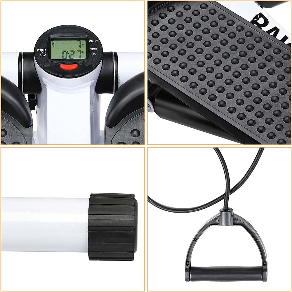 BAKAJI Stepper Training Fitness Cardio Beine Bauch Hüfte mit LCD-Display Kalorien Zeit und elastisch