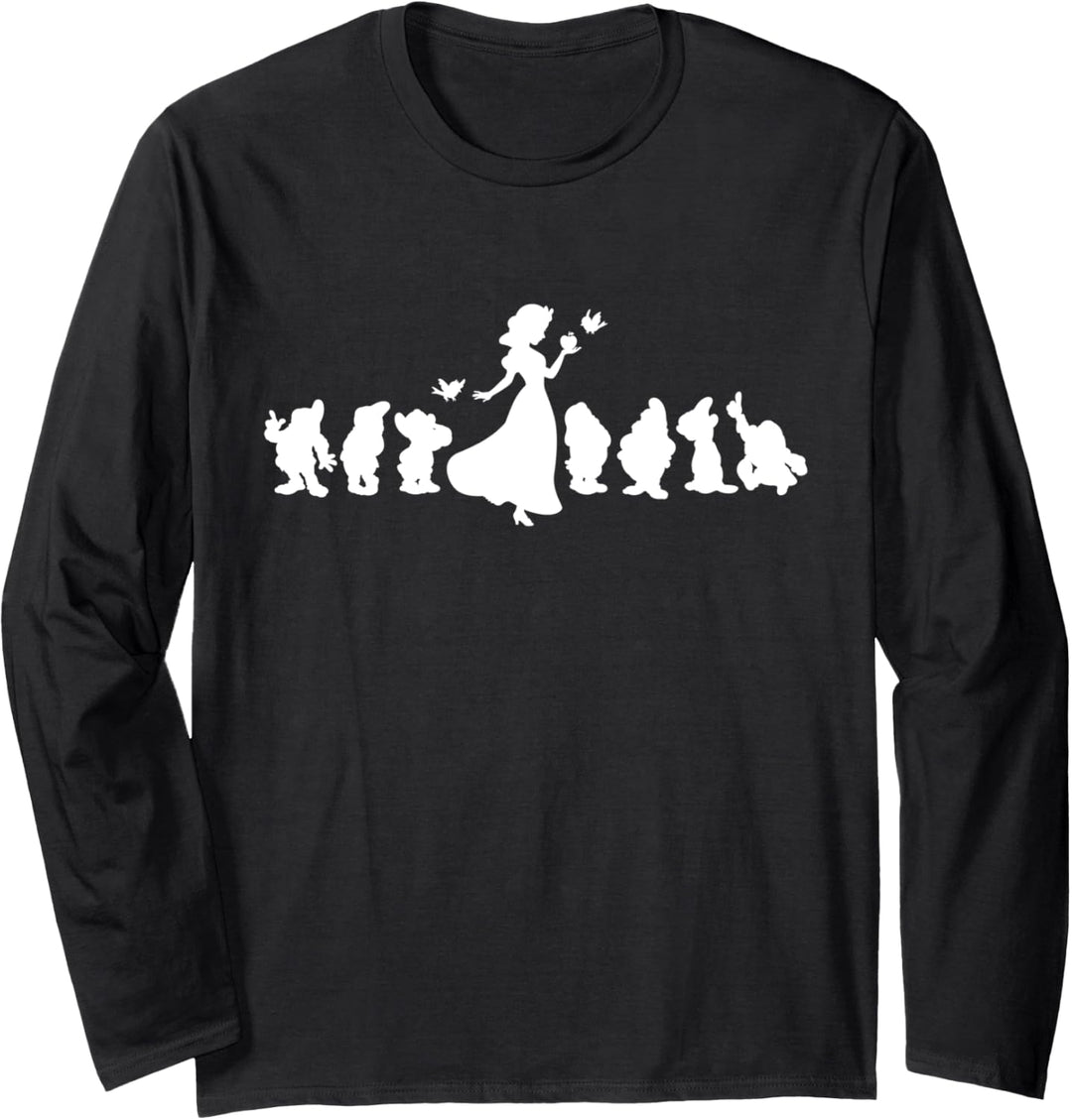 Disney Snow White and The Seven Dwarfs White Silhouette Langarmshirt