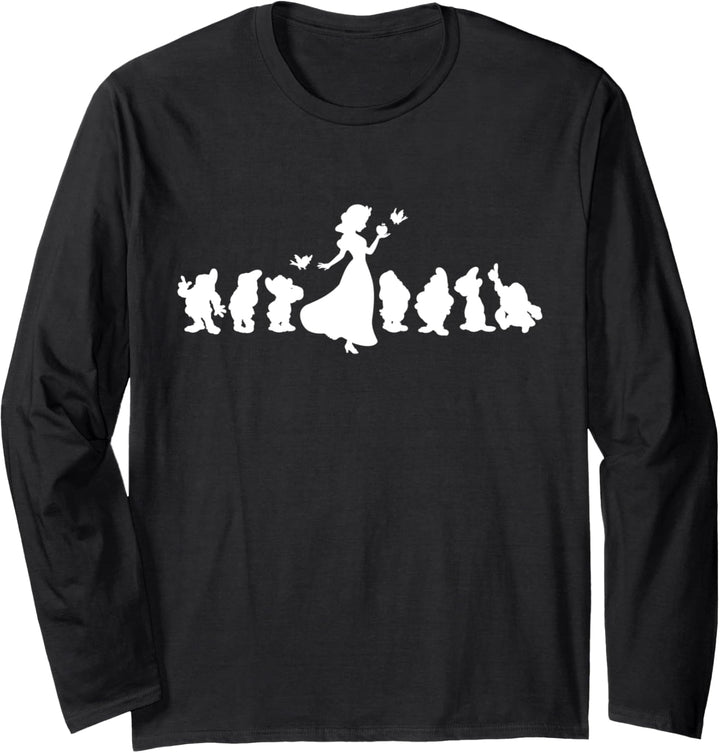 Disney Snow White and The Seven Dwarfs White Silhouette Langarmshirt