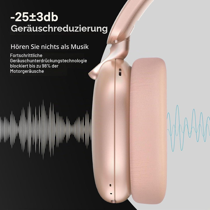 C6 Aktive Noise-Cancelling-Kopfhörer, Drahtlose Over-Ear Bluetooth-Kopfhörer, 60 Stunden Spielzeit,