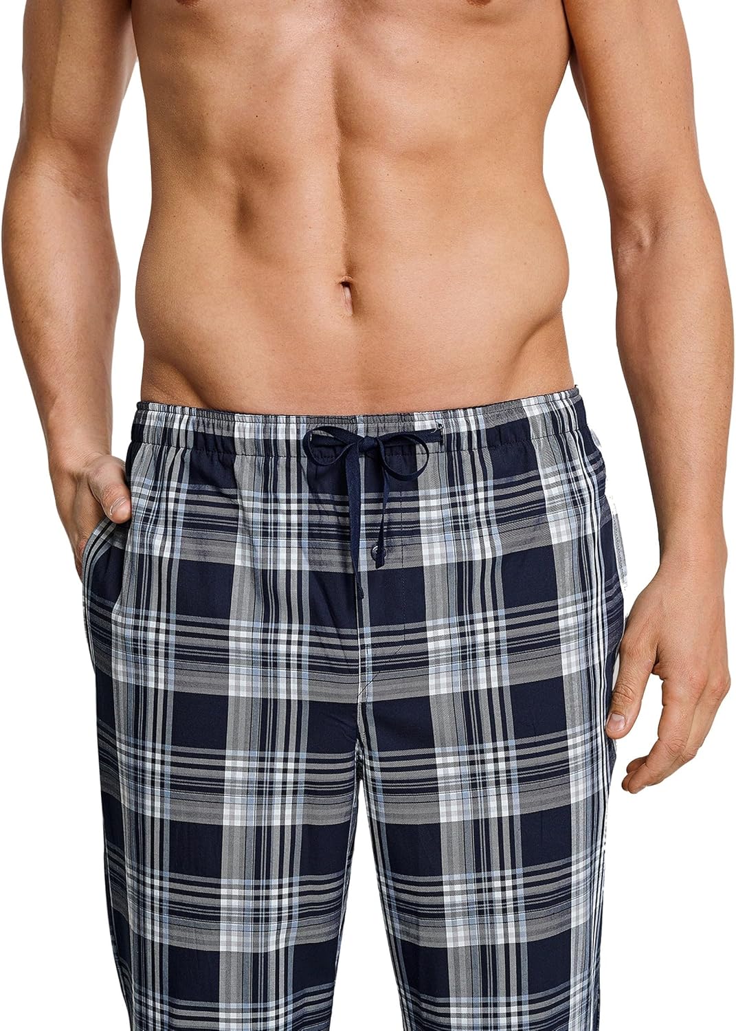 Schiesser Herren Lange Schlafhose Web-Mix + Relax Pyjamaunterteil 48/ S Dunkelblau-gem._163842, 48/
