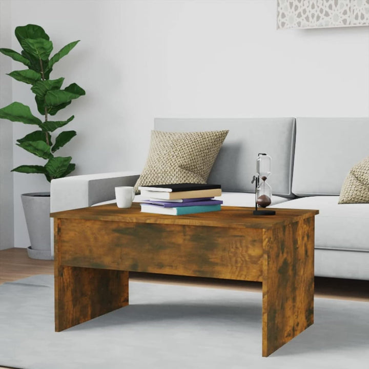 Tidyard Couchtisch Kaffeetisch Höhenverstellbarer Tischplatte Wohnzimmertisch mit Ablagefach Sofatis