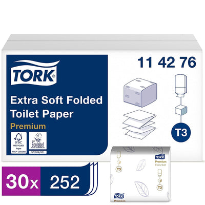 Tork Toilettenpapierspender + Nachfüllpackung - T3 - Nachfüllpackung extra weiches gefaltetes Toilet