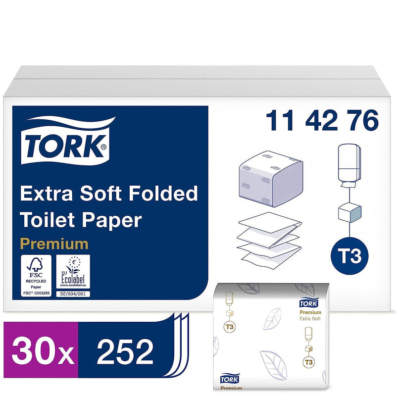 Tork Toilettenpapierspender + Nachfüllpackung - T3 - Nachfüllpackung extra weiches gefaltetes Toilet