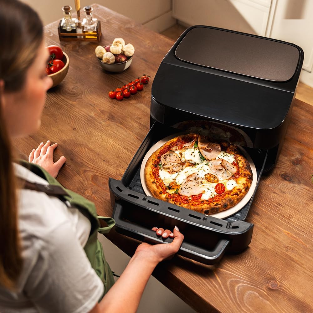 Cecotec Elektrischer Ofen für Pizza 7 l Pizza & Fry 7000. 2200 W, Pizza mit 13 Zoll, Touchscreen, 8
