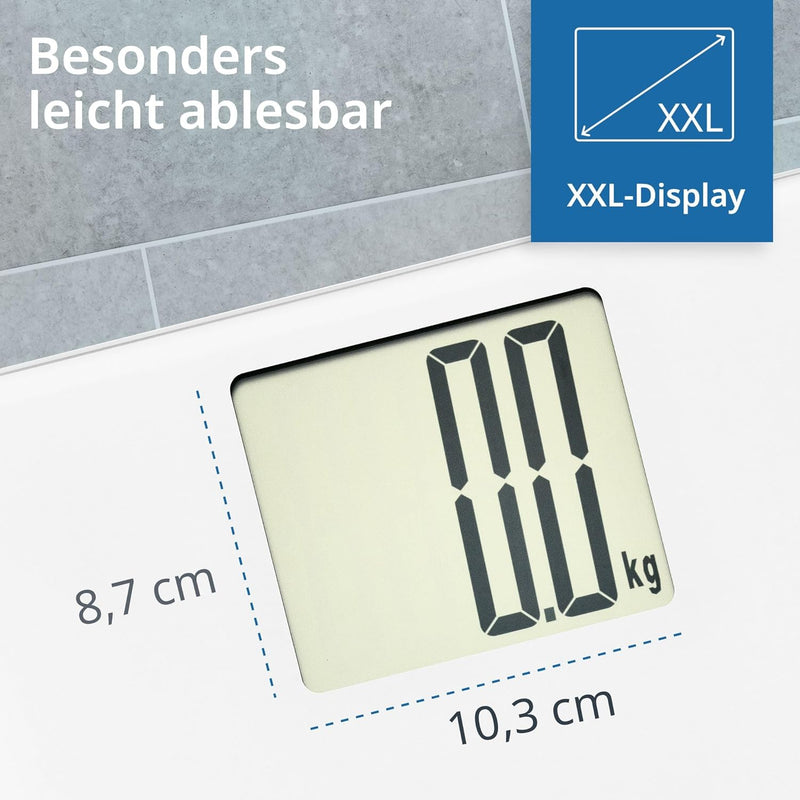 ADE Digitale Personenwaage mit grossem XXL-Display | Körperwaage besonders gut ablesbar | Badezimmer