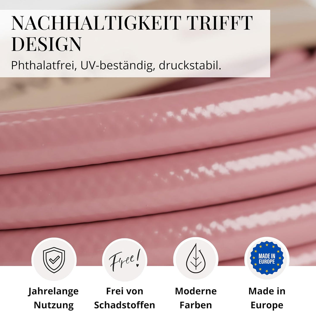 Livlig53 Gartenschlauch 1/2 Zoll, 20m: Wasserschlauch Made in Germany, Recycling-Material, formstabi