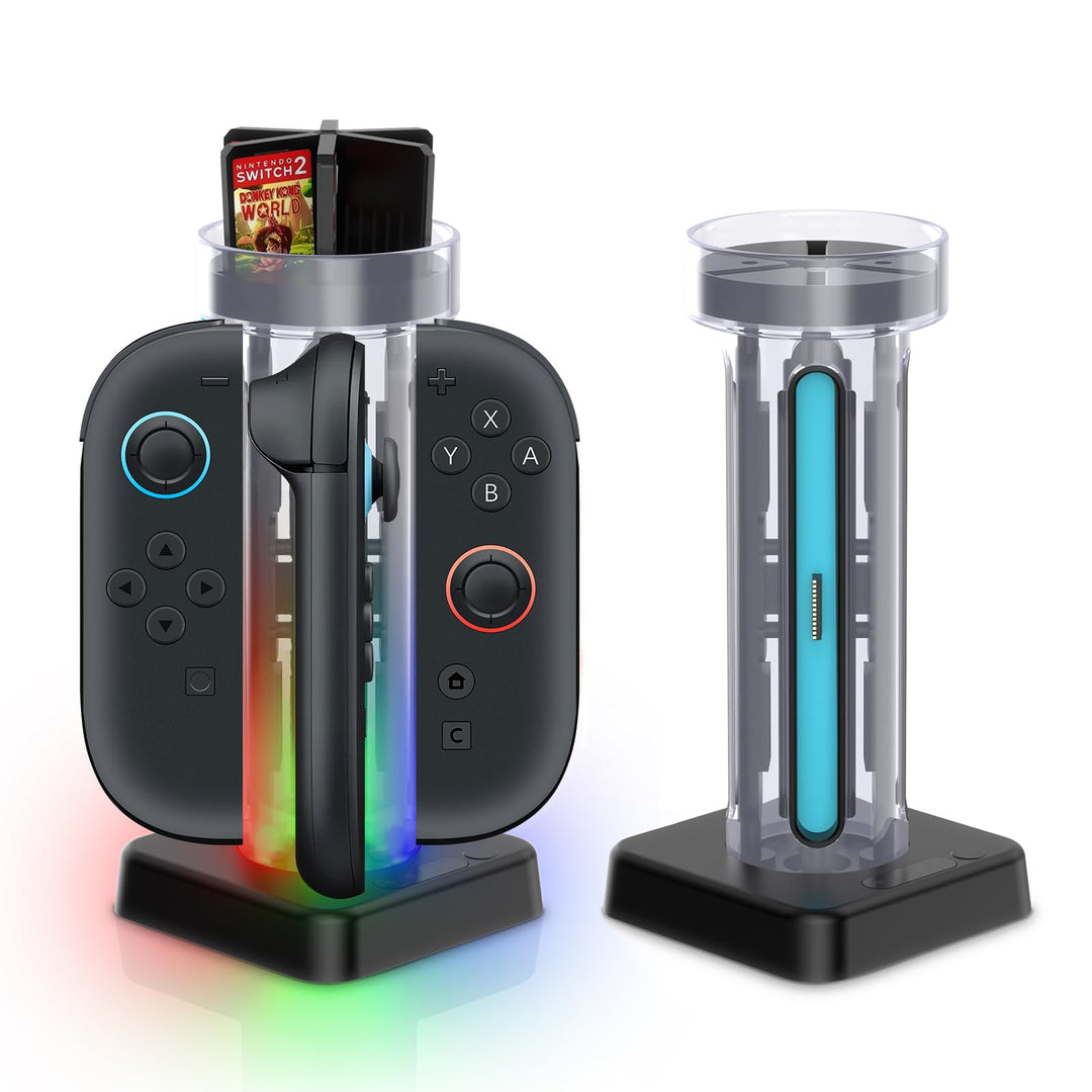 Controller-Ladestation Kompatibel mit NS Switch 2, Joy Con Ladestation mit LED-Display-Laterne, Lade