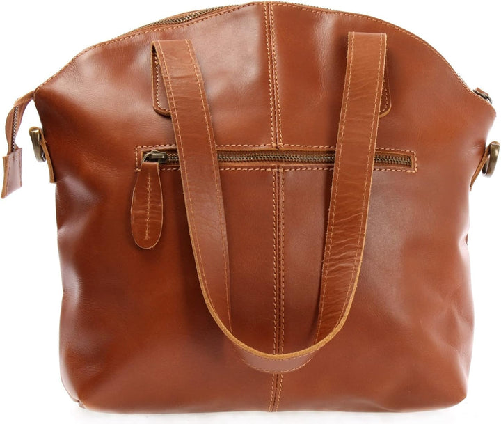 LECONI Shopper Schultertasche Damen Handtasche Ledertasche Natur Henkeltasche aus Leder Damentasche