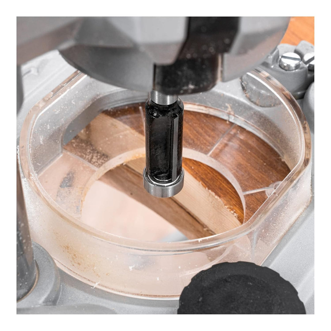 STIER Rand- und Kantenfräser Set, 6-teilig, 8 mm Schaft, Oberfräsen Fräser Set, Fräser für Oberfräse