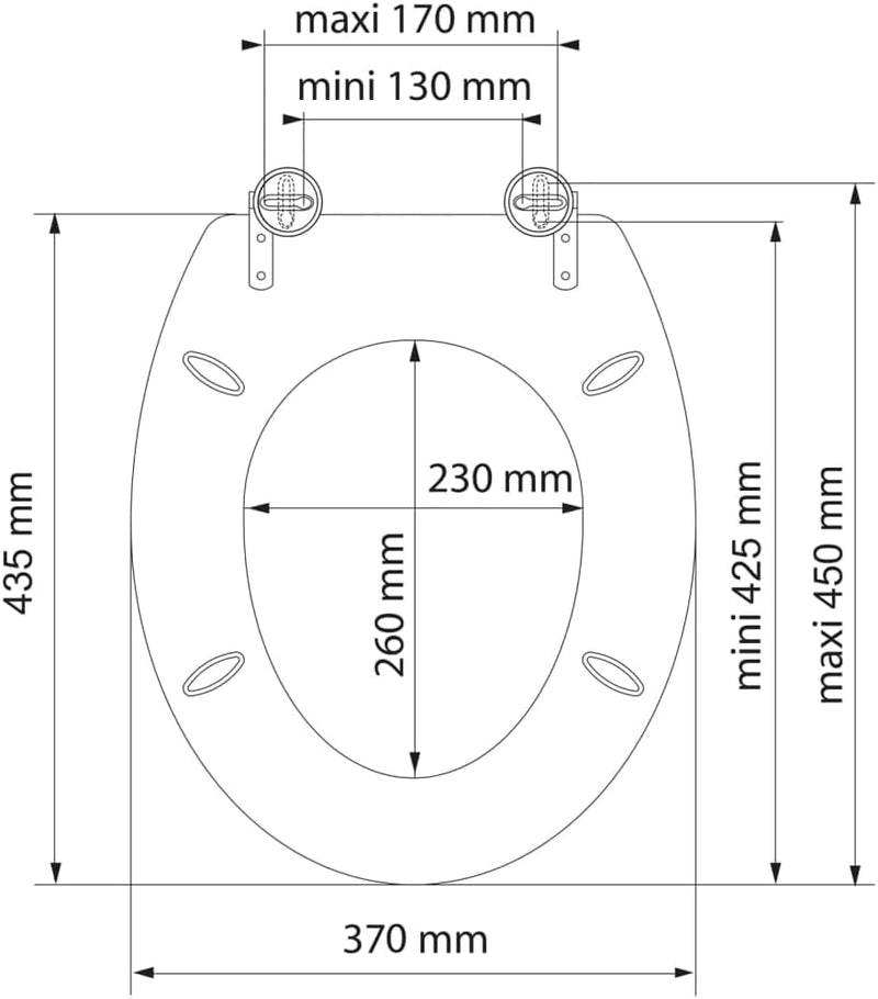 SCHÜTTE 80023 Sitz Holzkern GREY STEEL, Toilettensitz ist passend für alle handelsüblichen WC-Becken