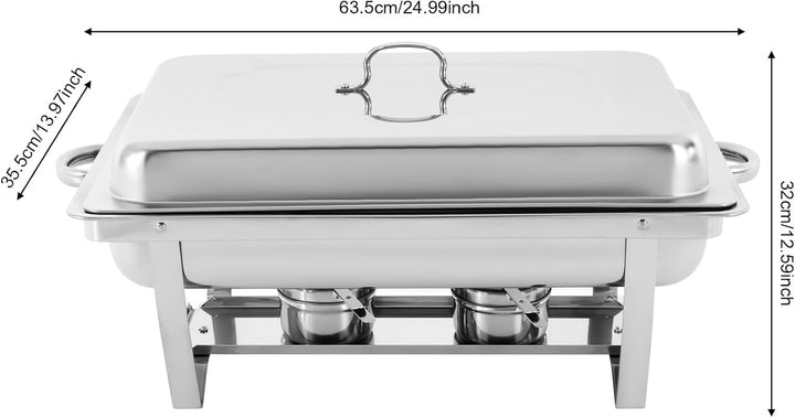 9L 3 Grid Profi Chafing Dish Speisewärmer Wärmebehälter Satz Speisenwärmer Edelstahl Warmhaltebehält