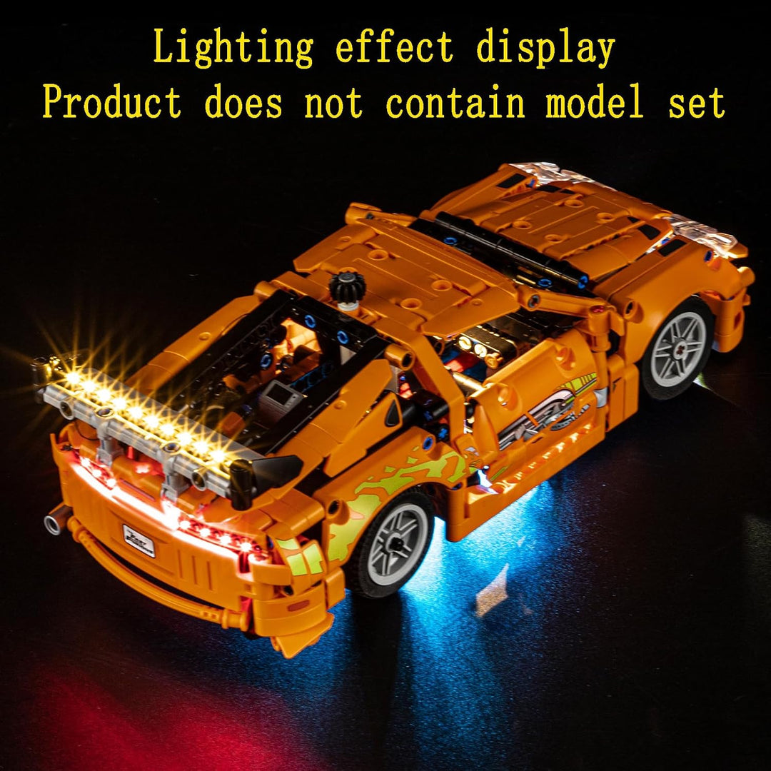 GEAMENT LED Licht-Set Kompatibel mit Lego Fast and Furious Toyota Supra MK4 Technic 42204 Bausteine