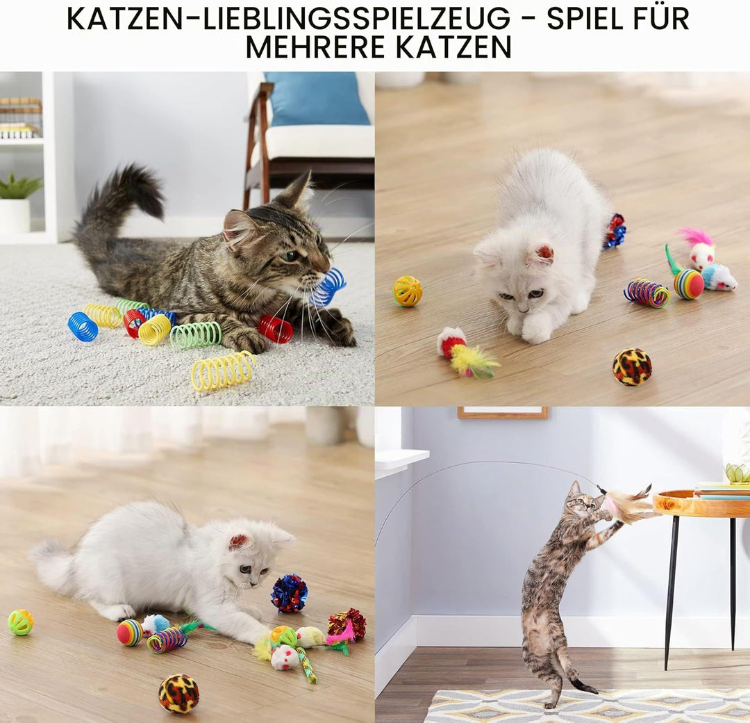 Suhaco 26 PCS Katze Spielzeug Für Indoor Kätzchen Interaktive Rolle 4-Level Track Kitty KatzeSpielze