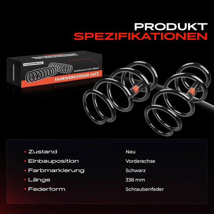 Frankberg 2x Federn Fahrwerksfeder Vorderachse Kompatibel mit Jumper 2006 Ducato 2006-2021 Boxer 200
