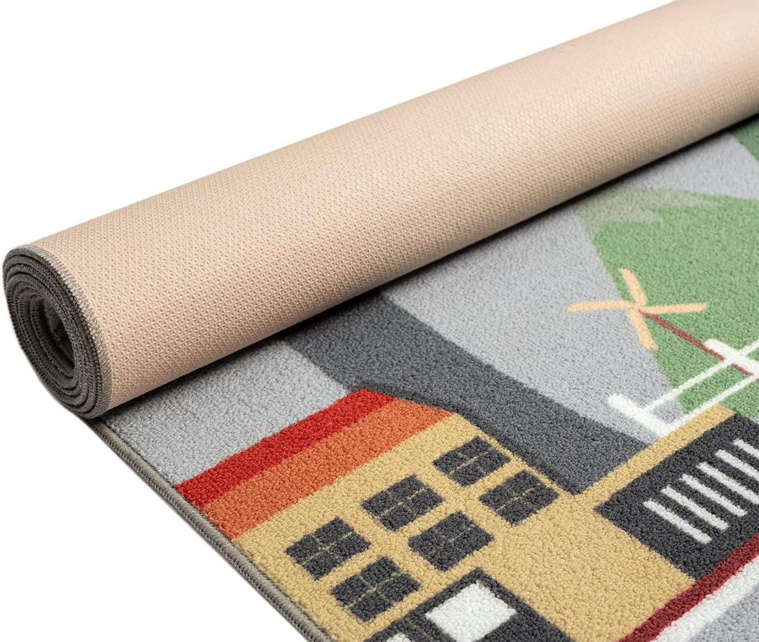 the carpet Happy Life Kinderzimmer, Kinderteppich, Spielteppich, Waschbar, Strassenteppich, Strasse,