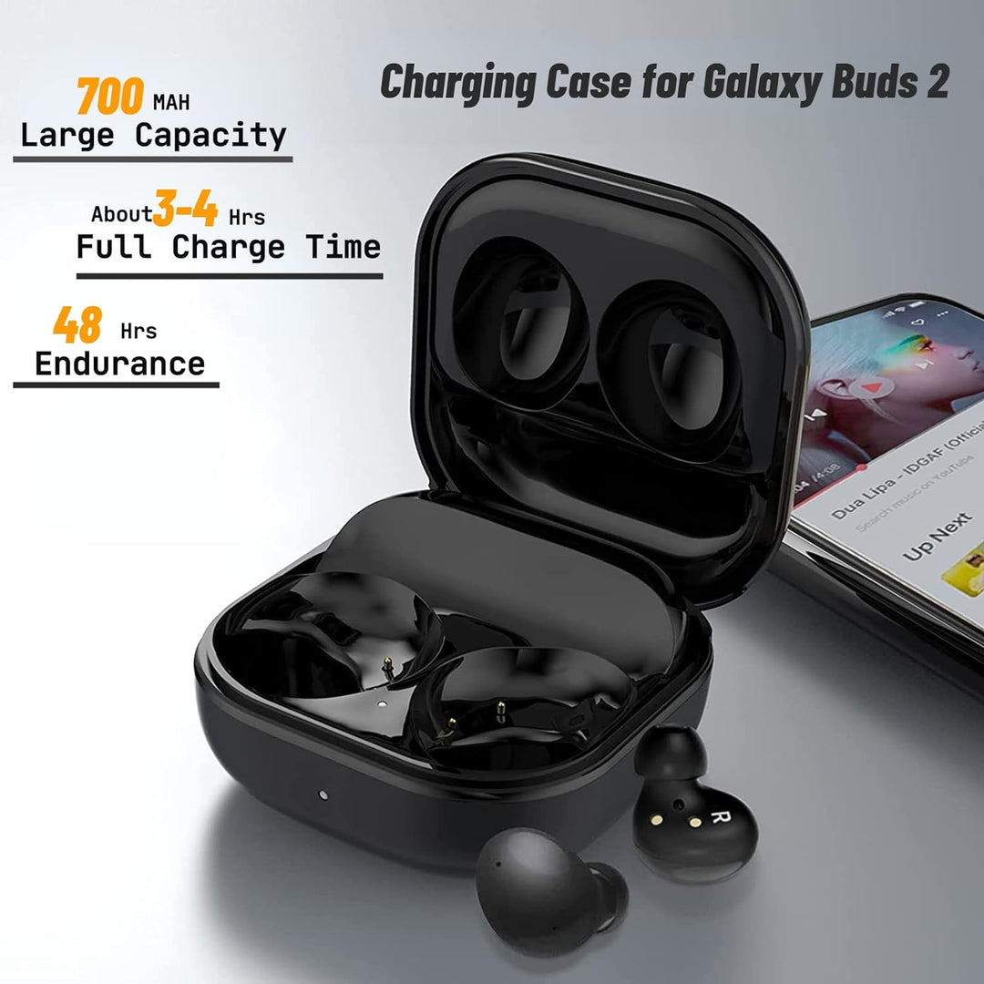 Cuifati Kabelloses Ladecase für Samsung Galaxy Buds 2, Unterstützt Kabelloses und Kabelgebundenes Qi