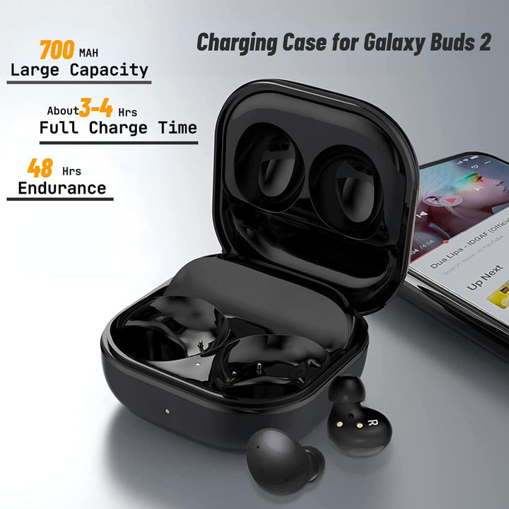 Cuifati Kabelloses Ladecase für Samsung Galaxy Buds 2, Unterstützt Kabelloses und Kabelgebundenes Qi