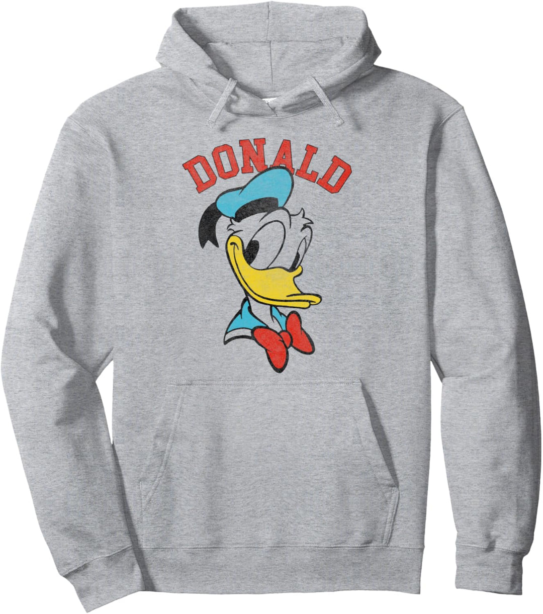 Disney Mickey And Friends Donald Duck Simple Text Portrait Pullover Hoodie