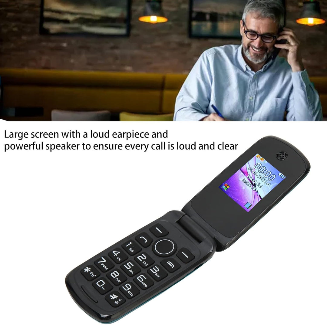 Klapptelefon für Senioren, Entsperrt, 3G-LTE-Dual-SIM-Telefon mit Grossen Tasten, Leistungsstarkem L