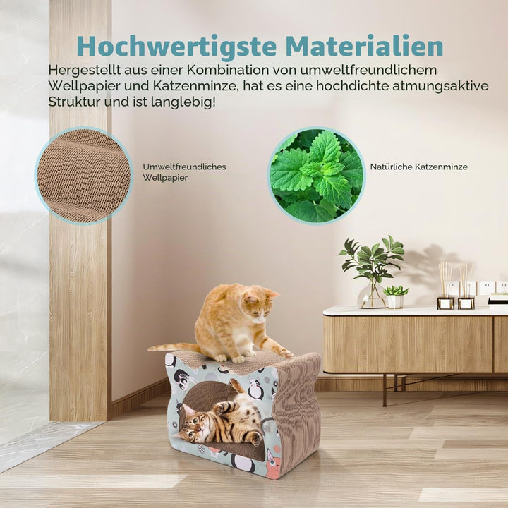 Nobleza - Katzenkratzbrett mit Katzenminze Kratzbrett für Katzen Kätzchen Kratzspielzeug Lounge Kart