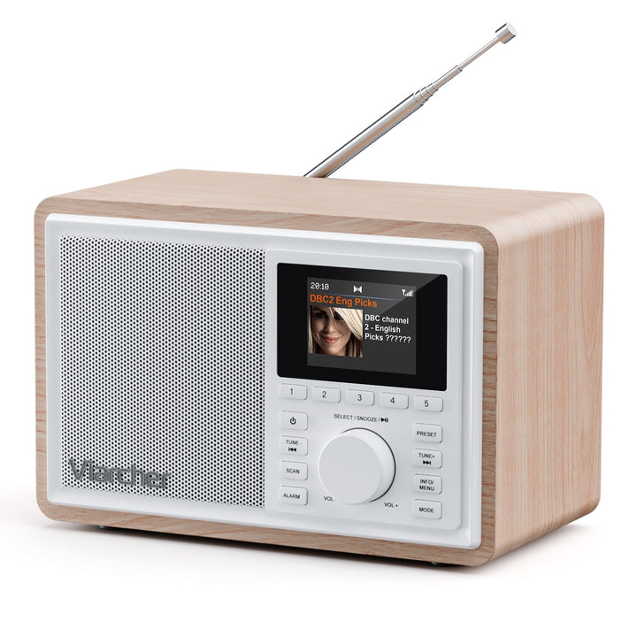 DAB/DAB+ & FM Digitalradio mit Bluetooth, Küchenradio, Dual-Weckfunktion, Schlaf-Timer, 60 Sendern,
