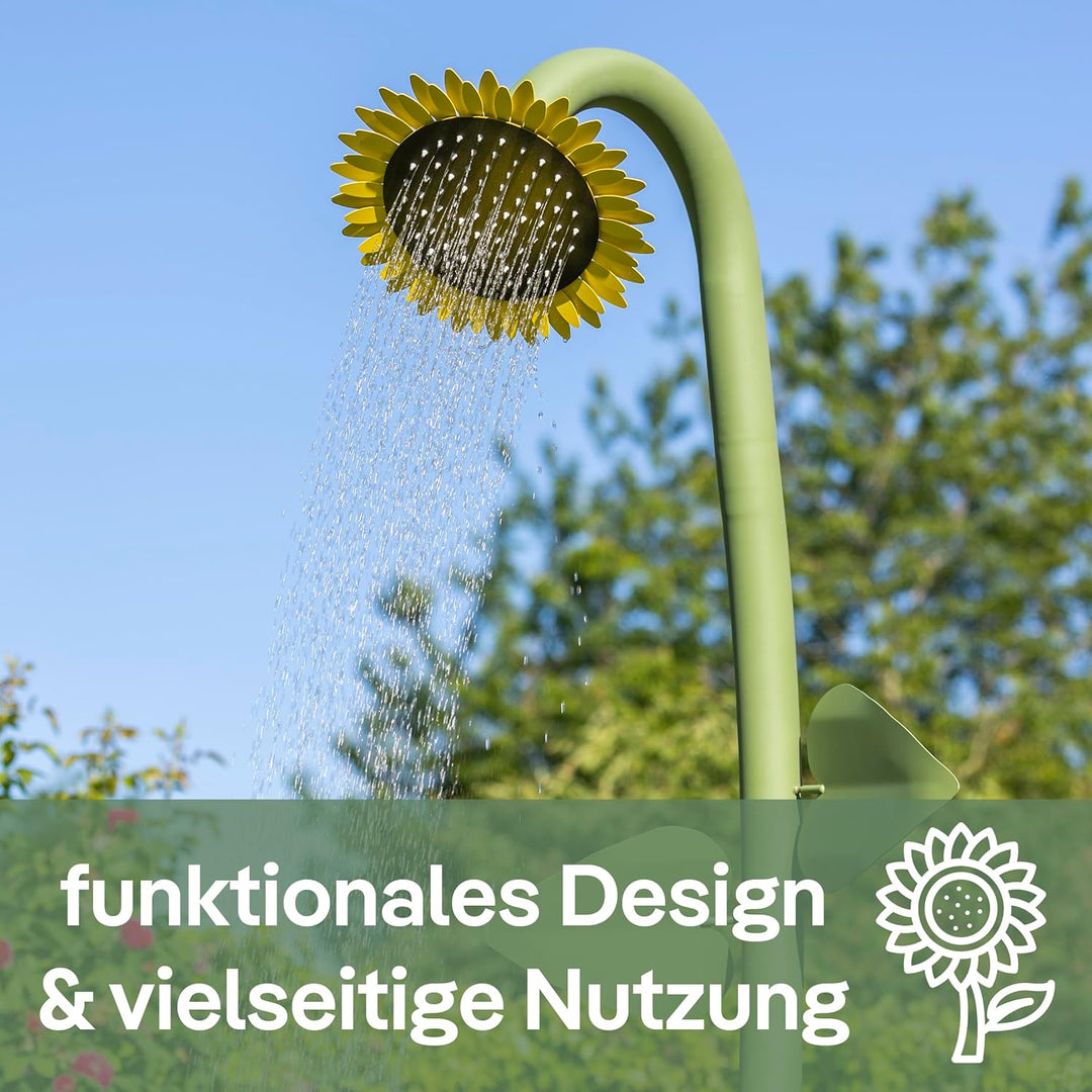 Haushalt International Gartendusche Sonnenblume Flowershower - Höhe ca. 217 cm - Verstellbarer Dusch