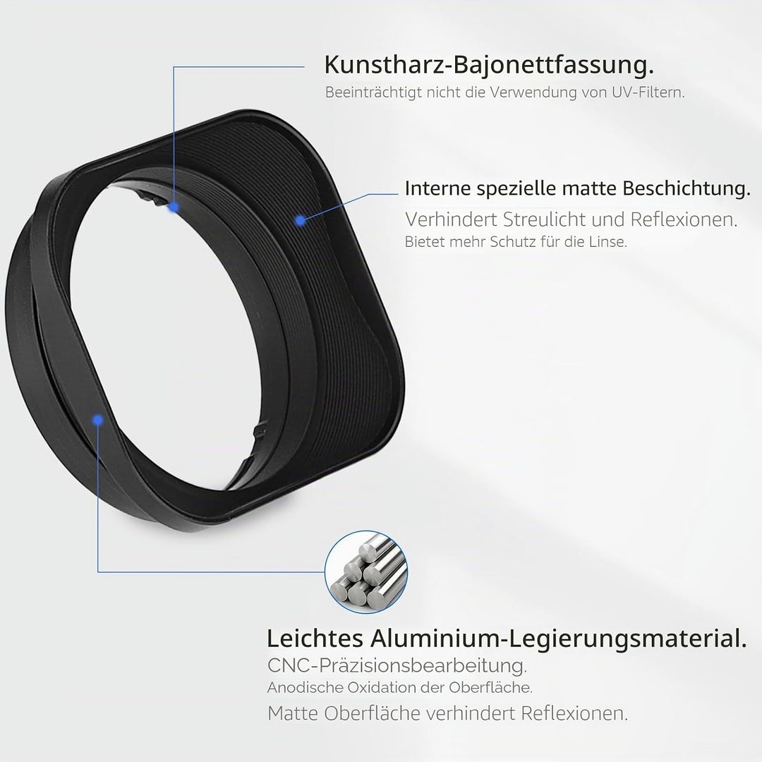 Gegenlichtblende aus Metall, quadratisch, Bajonett für Sony RX1 RX1R RX1RII und Sony FE 35 mm F2.8 5