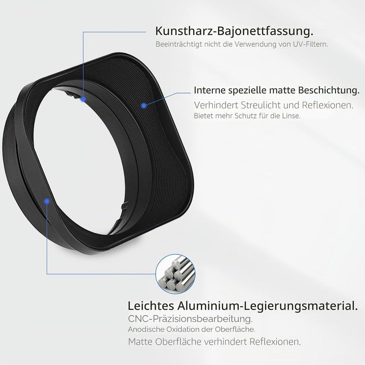 Gegenlichtblende aus Metall, quadratisch, Bajonett für Sony RX1 RX1R RX1RII und Sony FE 35 mm F2.8 5