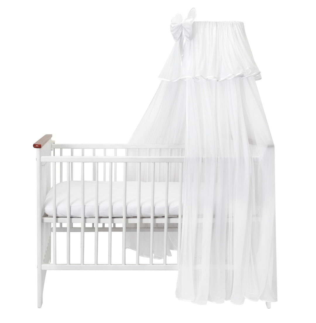 balbina Baldachin Chiffonhimmel Deko-Set für Babybett, Betthimmel mit Schleife, Moskitonetz für Baby