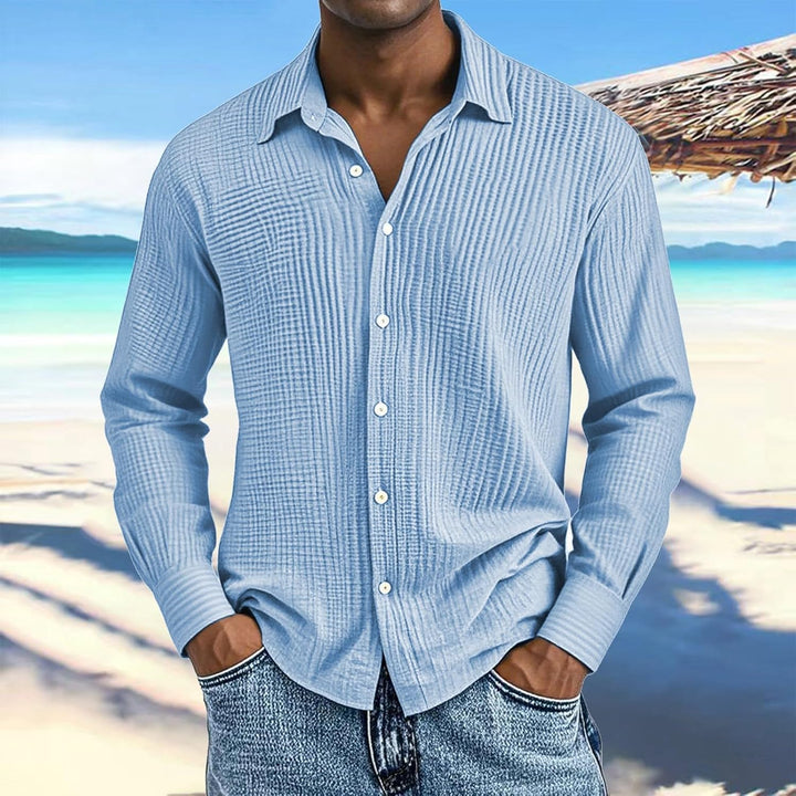 Generisch Leinenhemd Herren,Hemd Herren Langarm mit Knopfleiste,Tops für Männer,Hawaii Männer,Arbeit