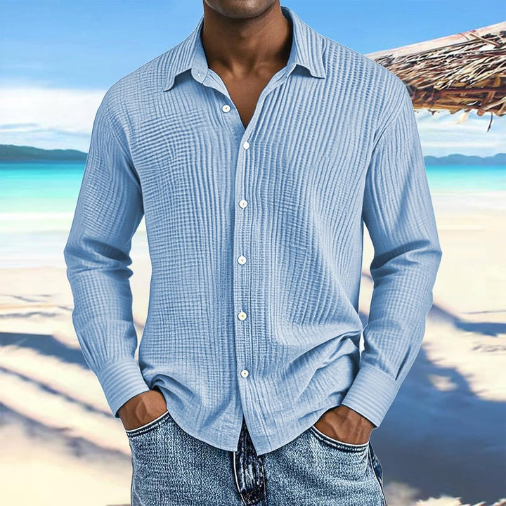 Generisch Leinenhemd Herren,Hemd Herren Langarm mit Knopfleiste,Tops für Männer,Hawaii Männer,Arbeit