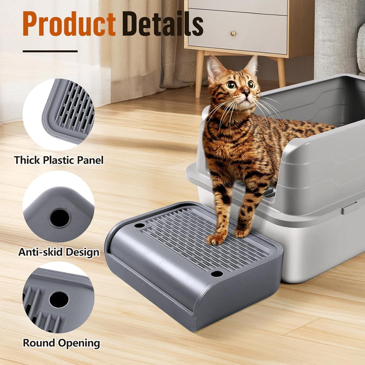 Katzentoilette, Katzenrampe/Treppe/Katzenfänger mit Filterfunktion, leicht zu reinigen, Filterpedal