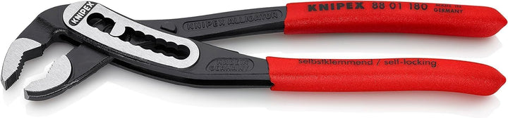 KNIPEX Alligator Wasserpumpenzange mit rutschhemmendem Kunststoff überzogen 180 mm, 88 01 180 atrame